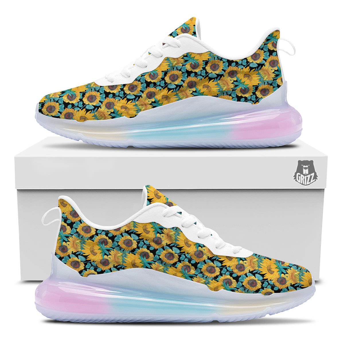 Sunflower Bright Print Pattern Running Sneakers-grizzshop