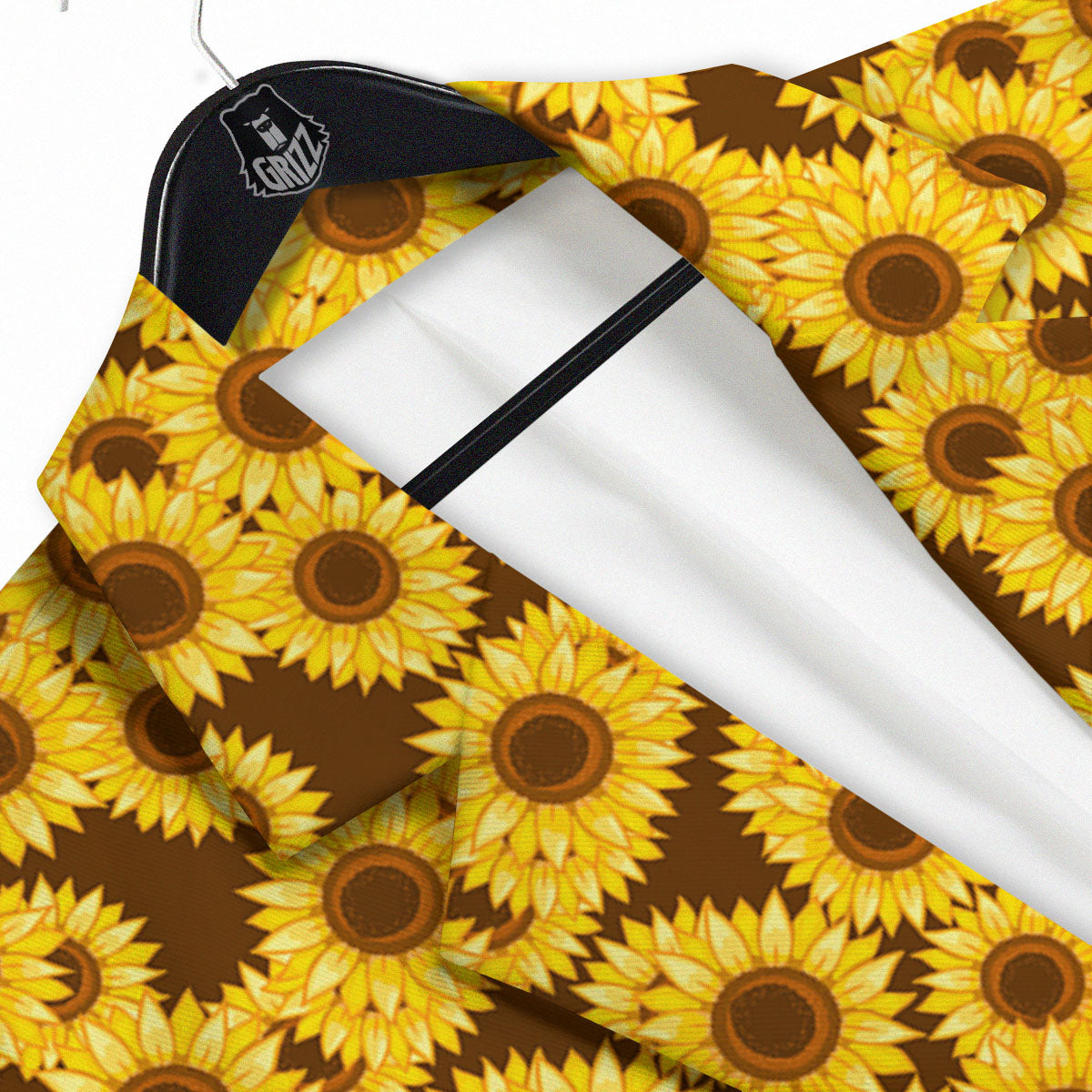 Sunflower Brown Print Pattern Men's Sport Coat-grizzshop