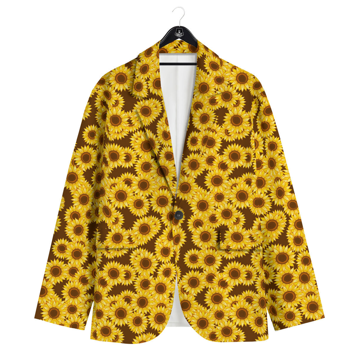 Sunflower Brown Print Pattern Men's Sport Coat-grizzshop