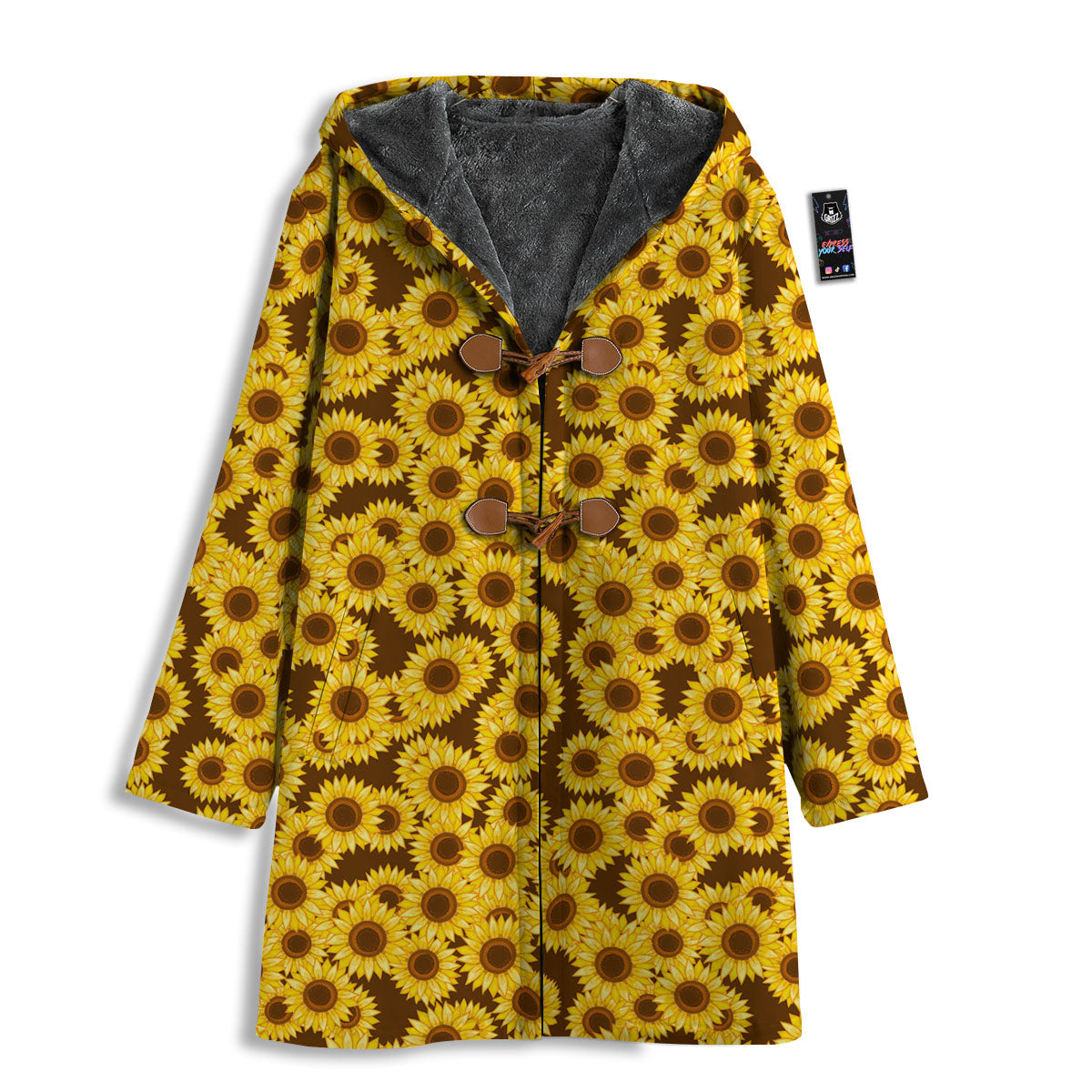 Sunflower Brown Print Pattern Men's Windbreaker Jacket-grizzshop