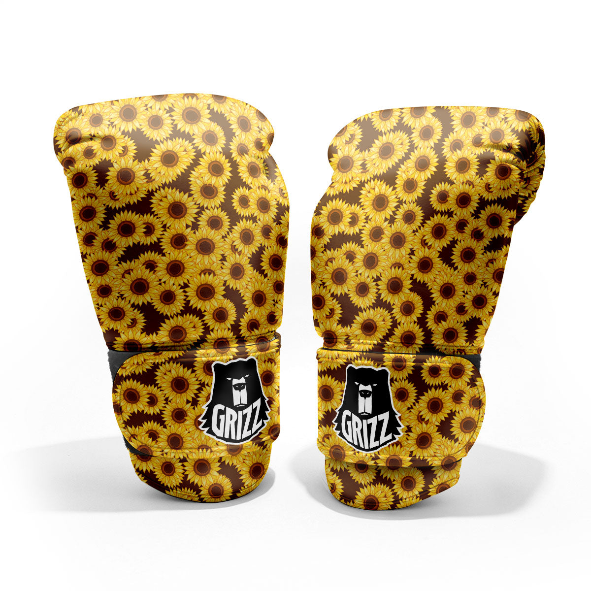 Sunflower Brown Print Pattern Pro Boxing Glove