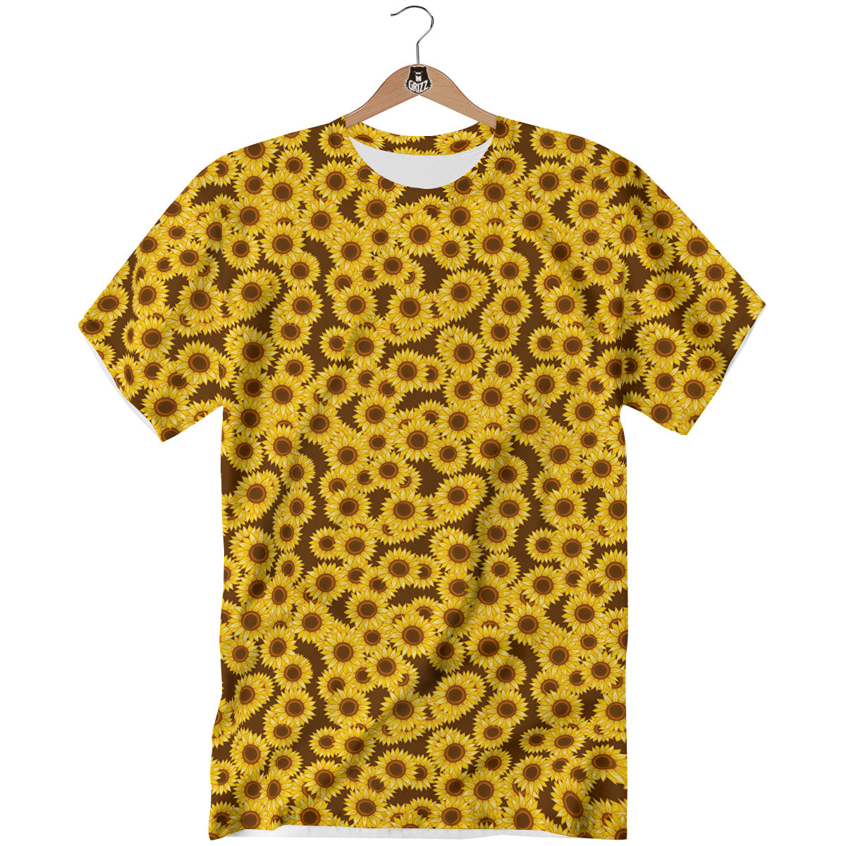 Sunflower Brown Print Pattern T-Shirt-grizzshop