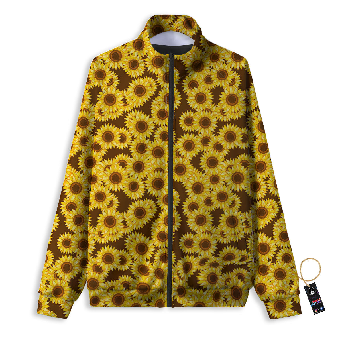 Sunflower Brown Print Pattern Track Jacket-grizzshop