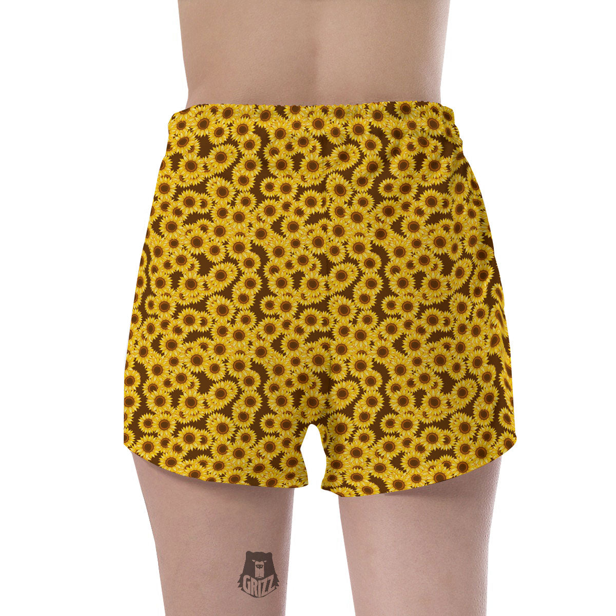 Sunflower Brown Print Pattern Women's Shorts-grizzshop