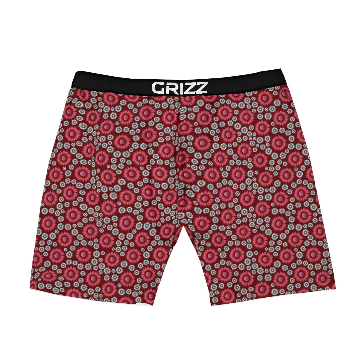 Sunflower Burgundy Print Pattern Boxer Briefs-grizzshop