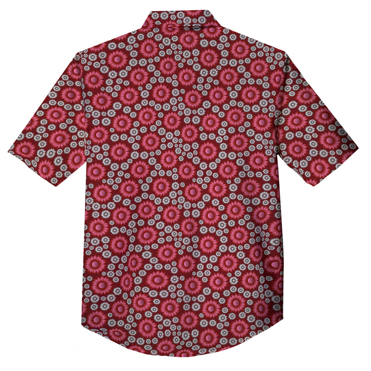 Sunflower Burgundy Print Pattern Button Up Shirt-grizzshop