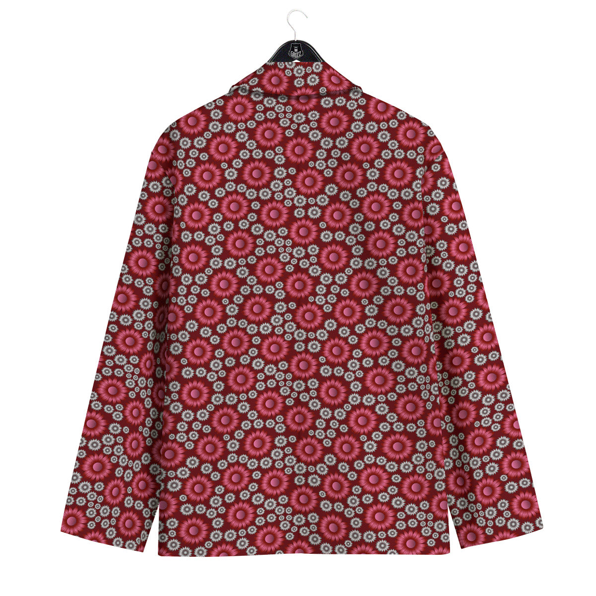 Sunflower Burgundy Print Pattern Men's Sport Coat-grizzshop