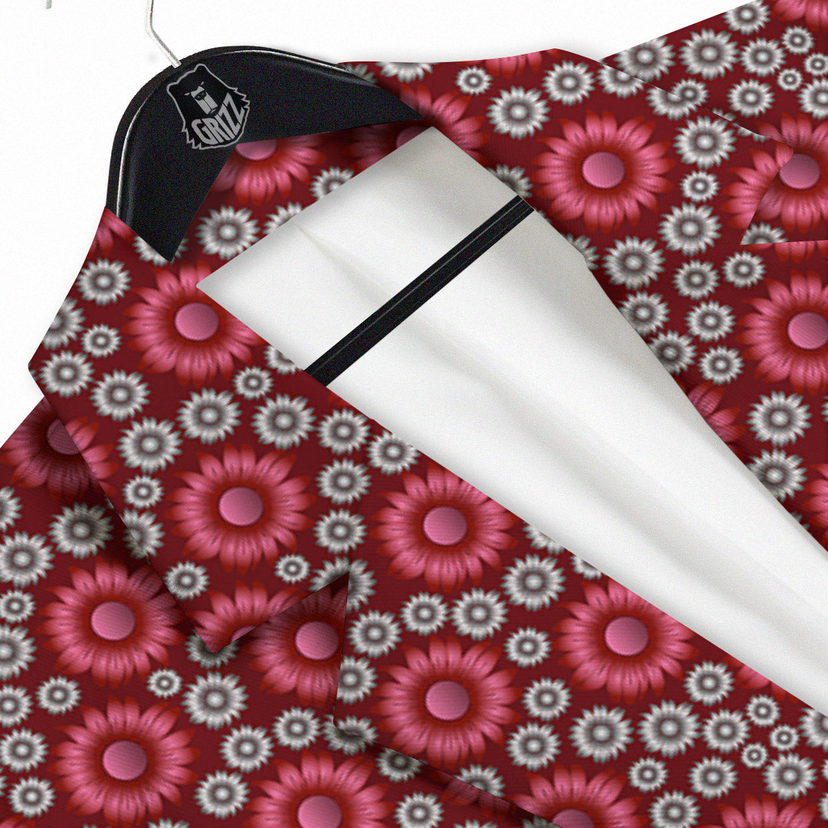 Sunflower Burgundy Print Pattern Men's Sport Coat-grizzshop