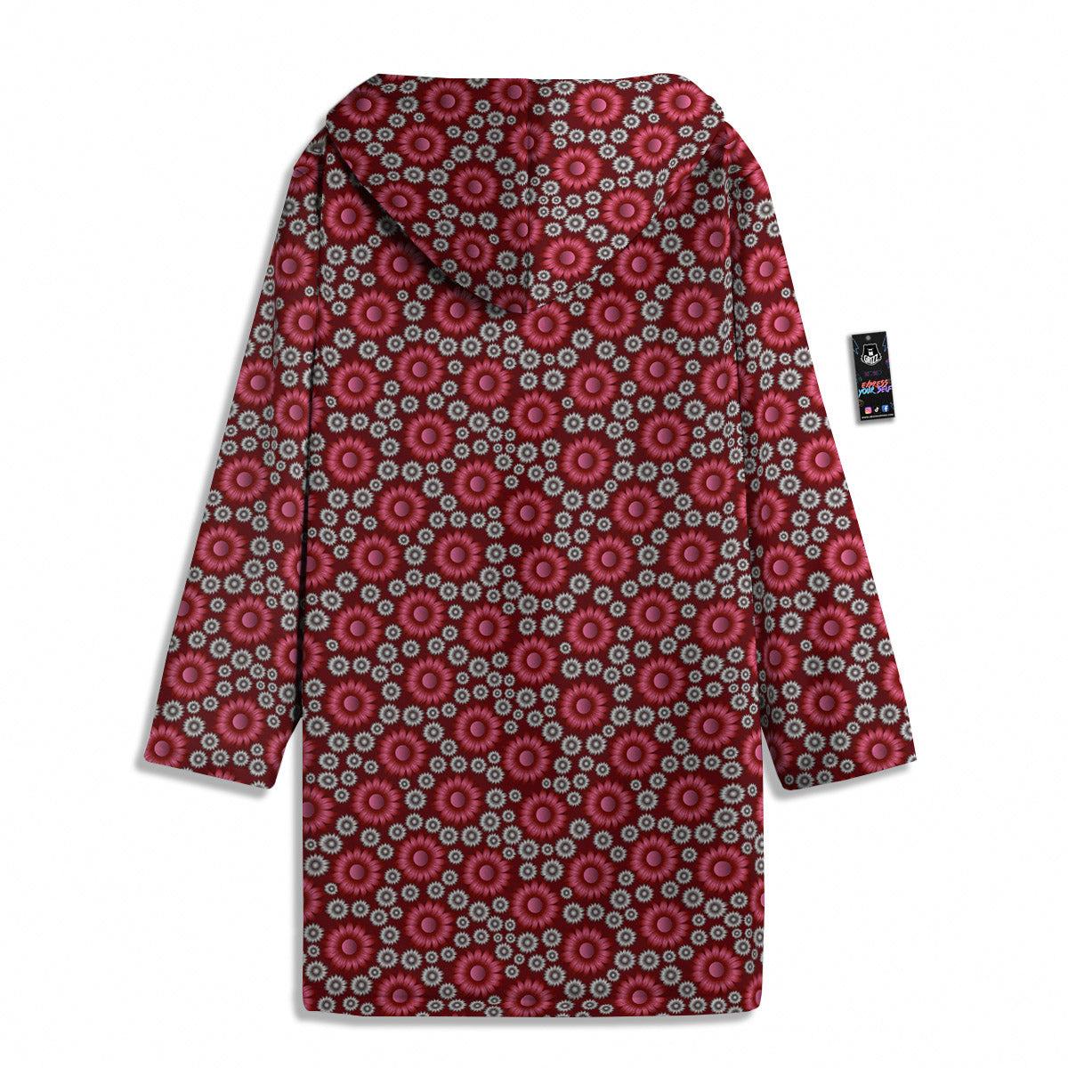 Sunflower Burgundy Print Pattern Men's Windbreaker Jacket-grizzshop