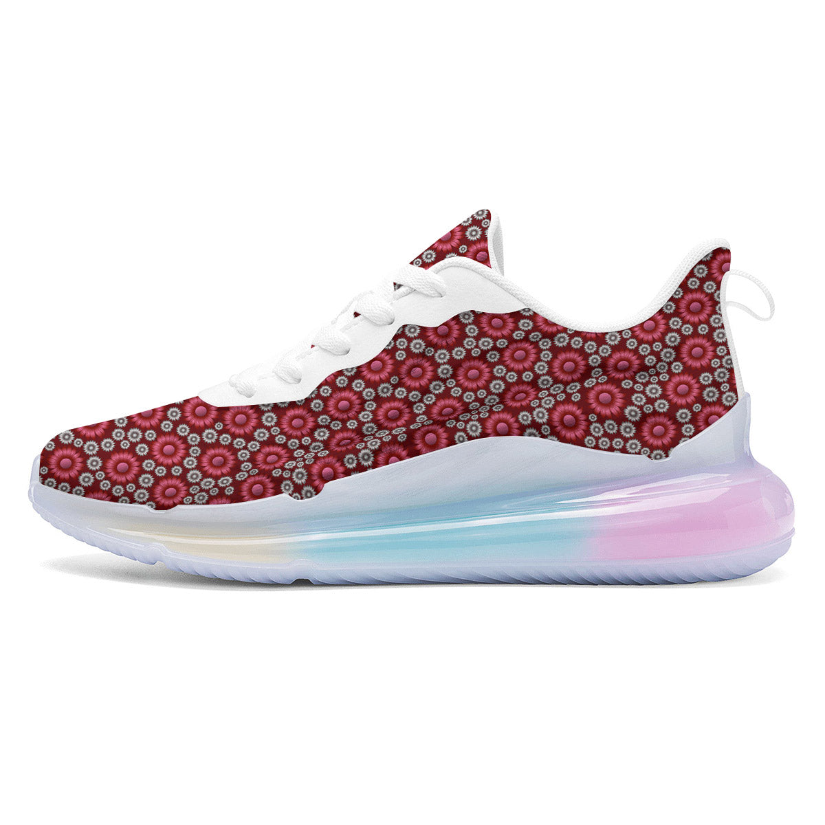 Sunflower Burgundy Print Pattern Running Sneakers-grizzshop