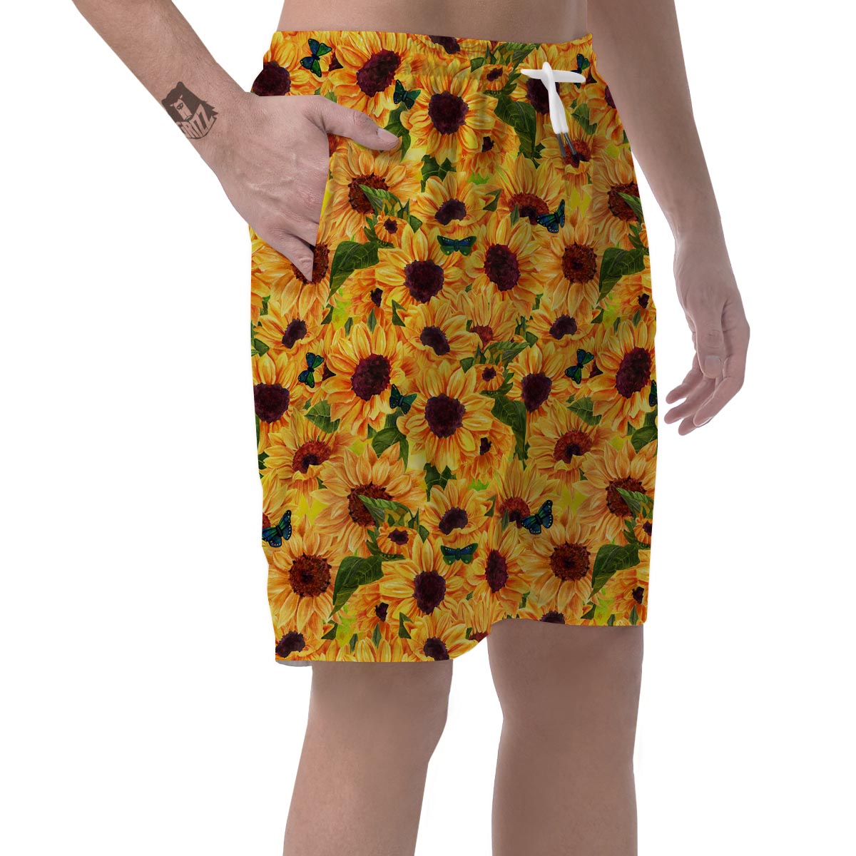 Sunflower Butterfly Men's Shorts-grizzshop