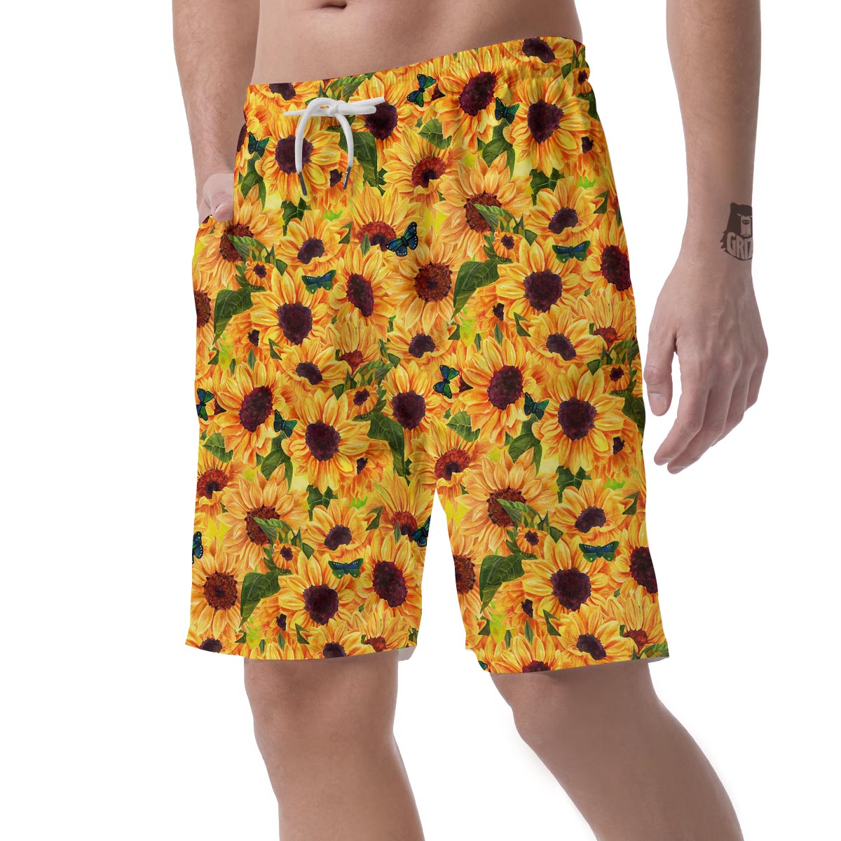 Sunflower Butterfly Men's Shorts-grizzshop