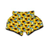 Sunflower Butterfly Print Muay Thai Boxing Shorts-grizzshop