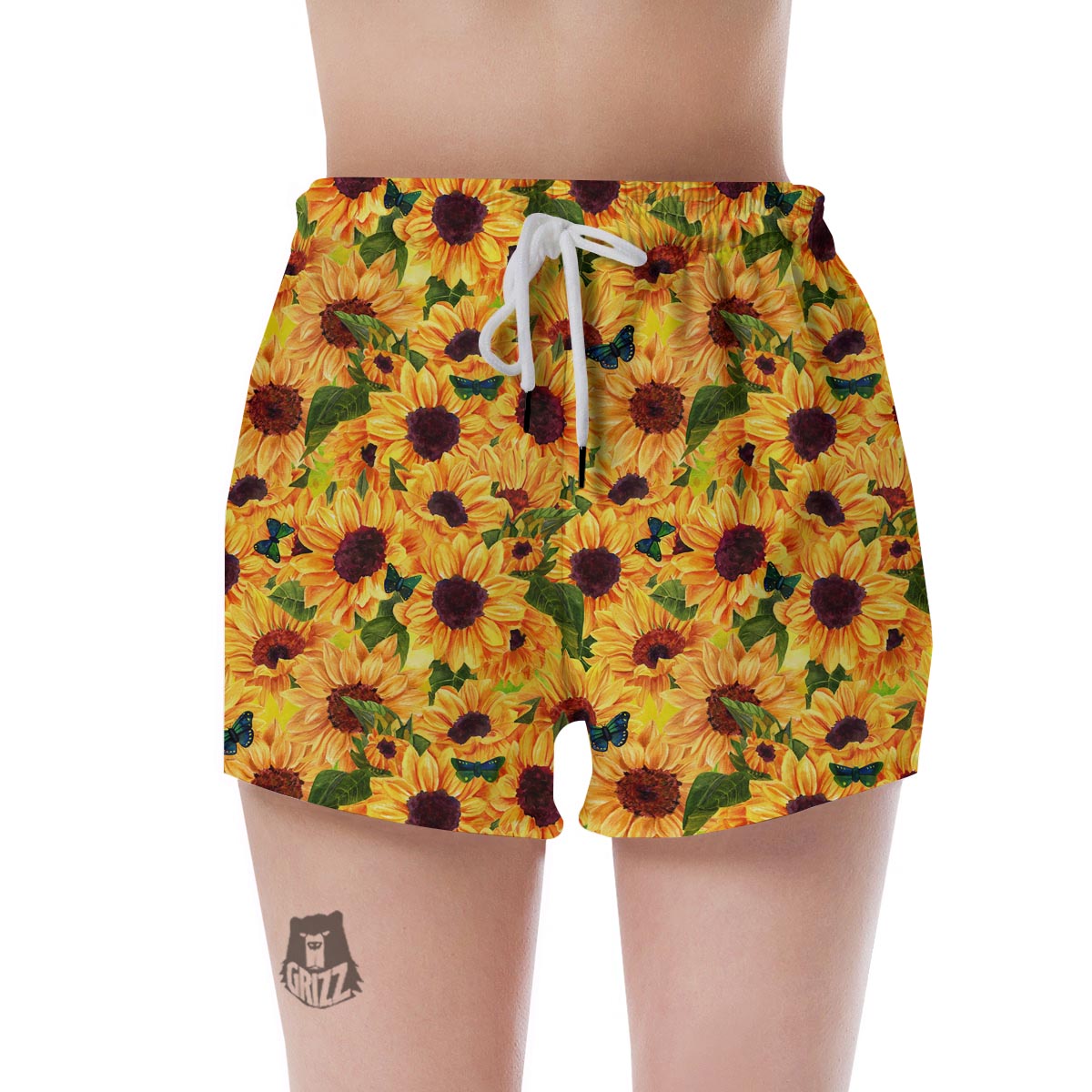Sunflower Butterfly Women's Shorts-grizzshop