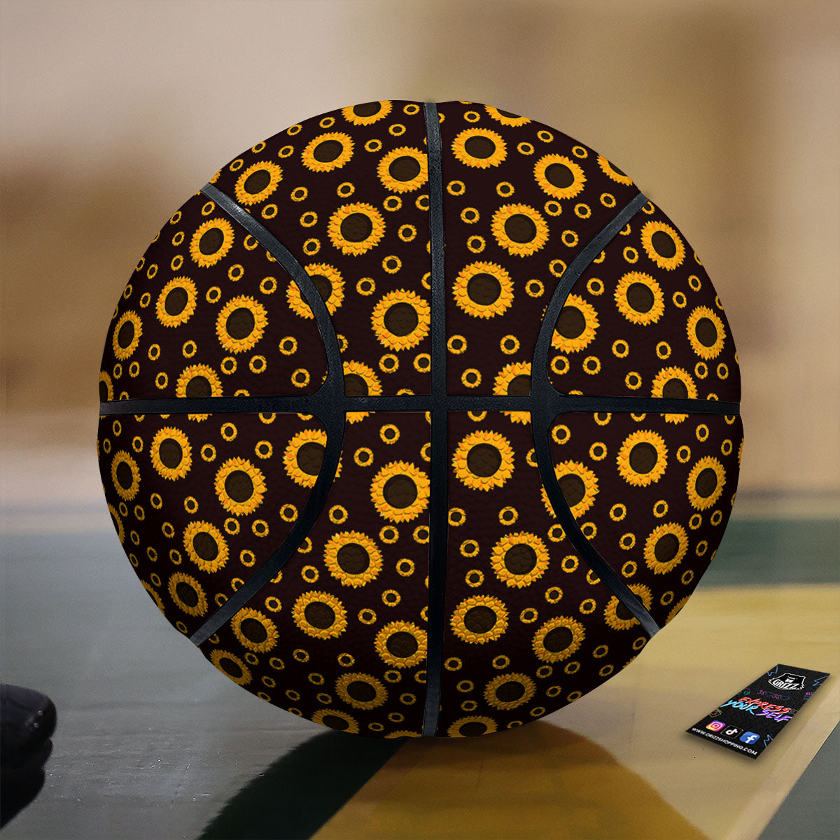 Sunflower Dark Print Pattern Basketball-grizzshop
