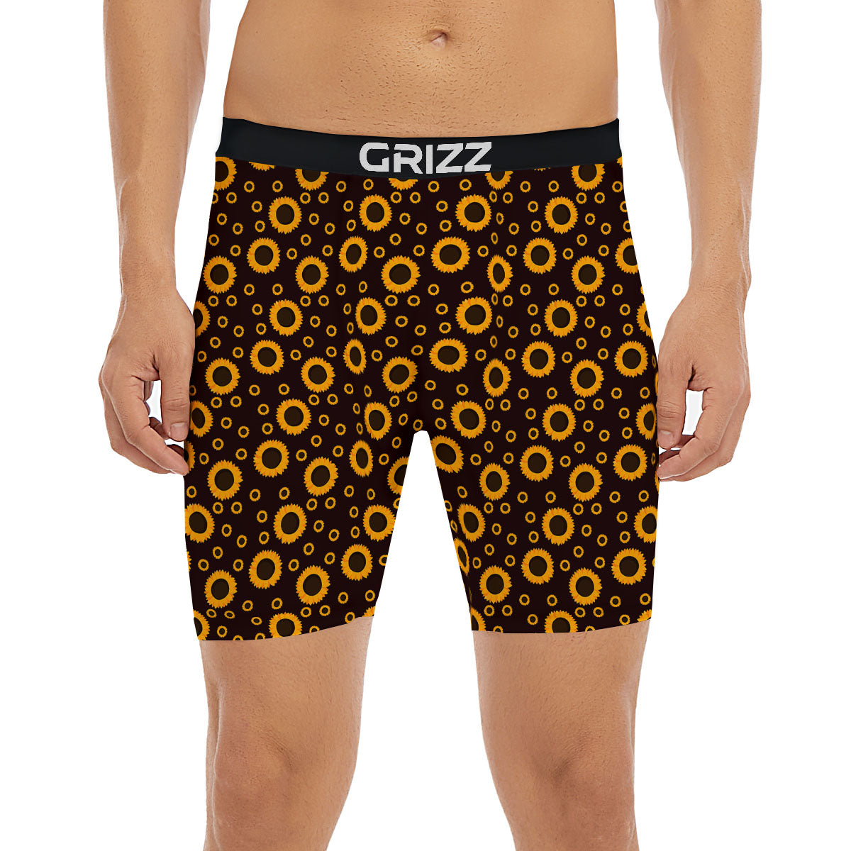 Sunflower Dark Print Pattern Boxer Briefs-grizzshop