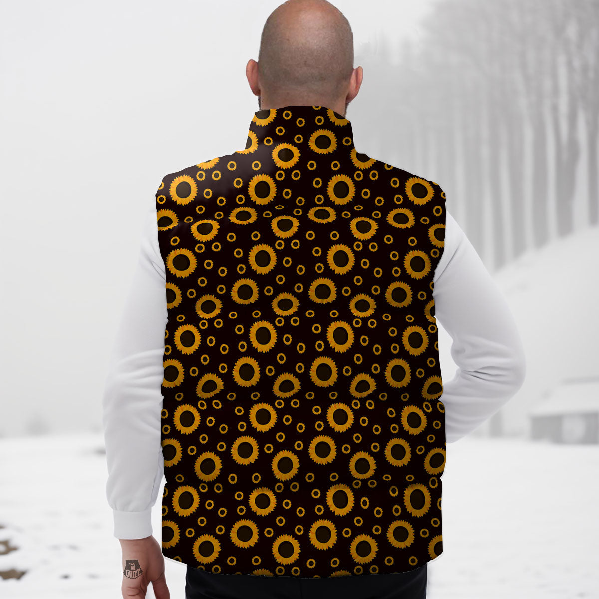 Sunflower Dark Print Pattern Down Vest