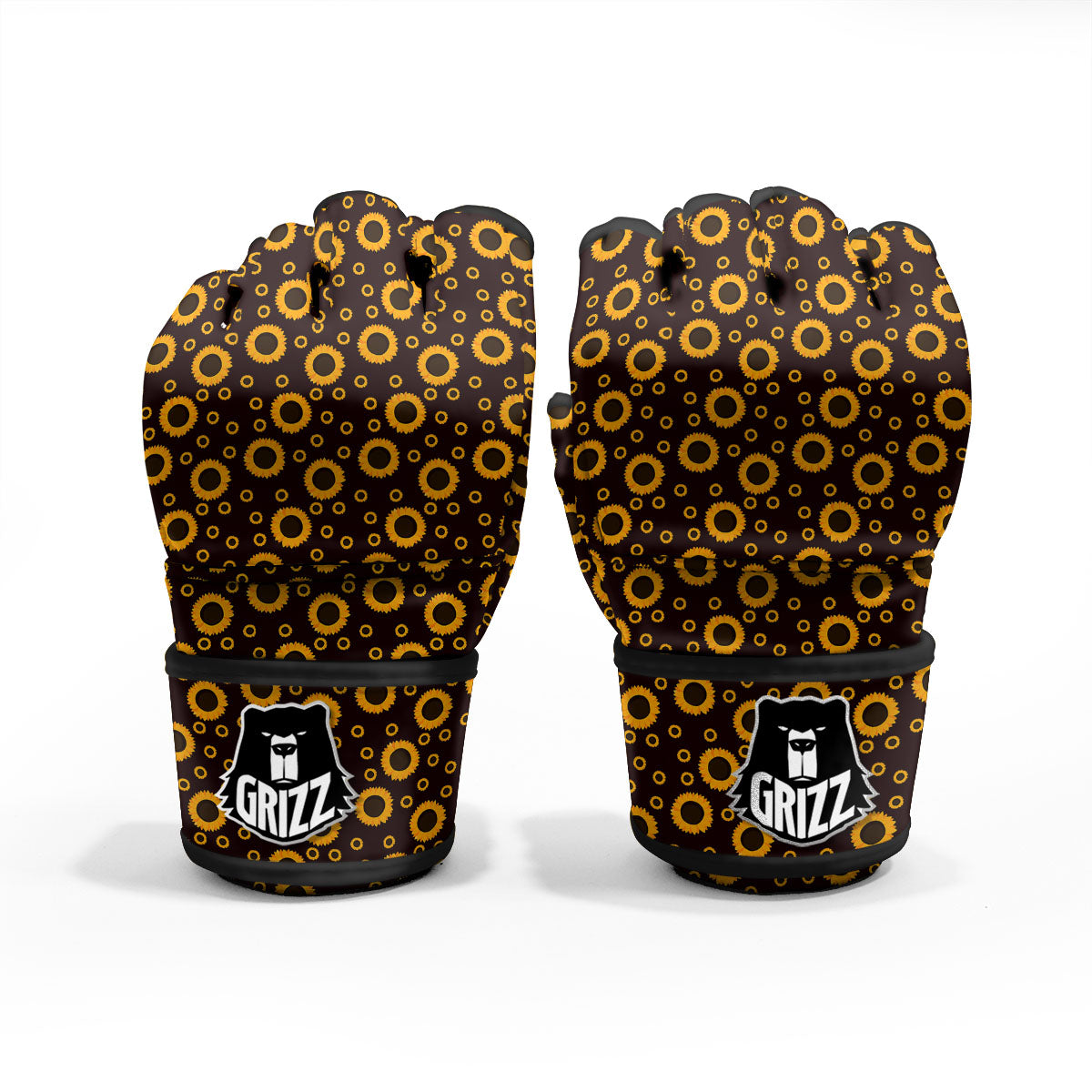 Sunflower Dark Print Pattern MMA Gloves-grizzshop