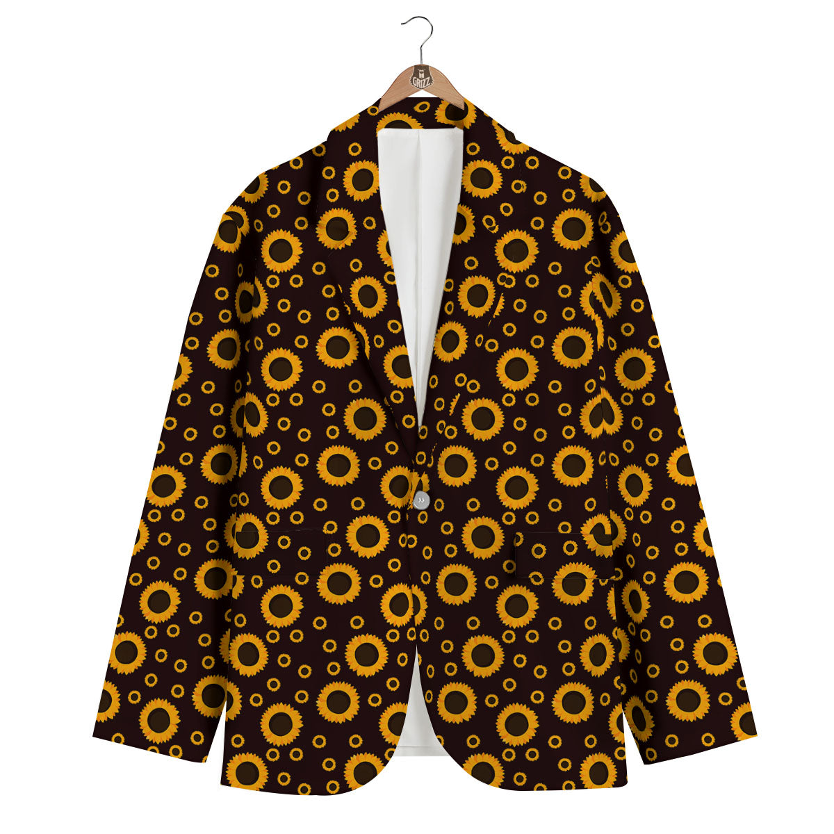 Sunflower Dark Print Pattern Men's Blazer-grizzshop