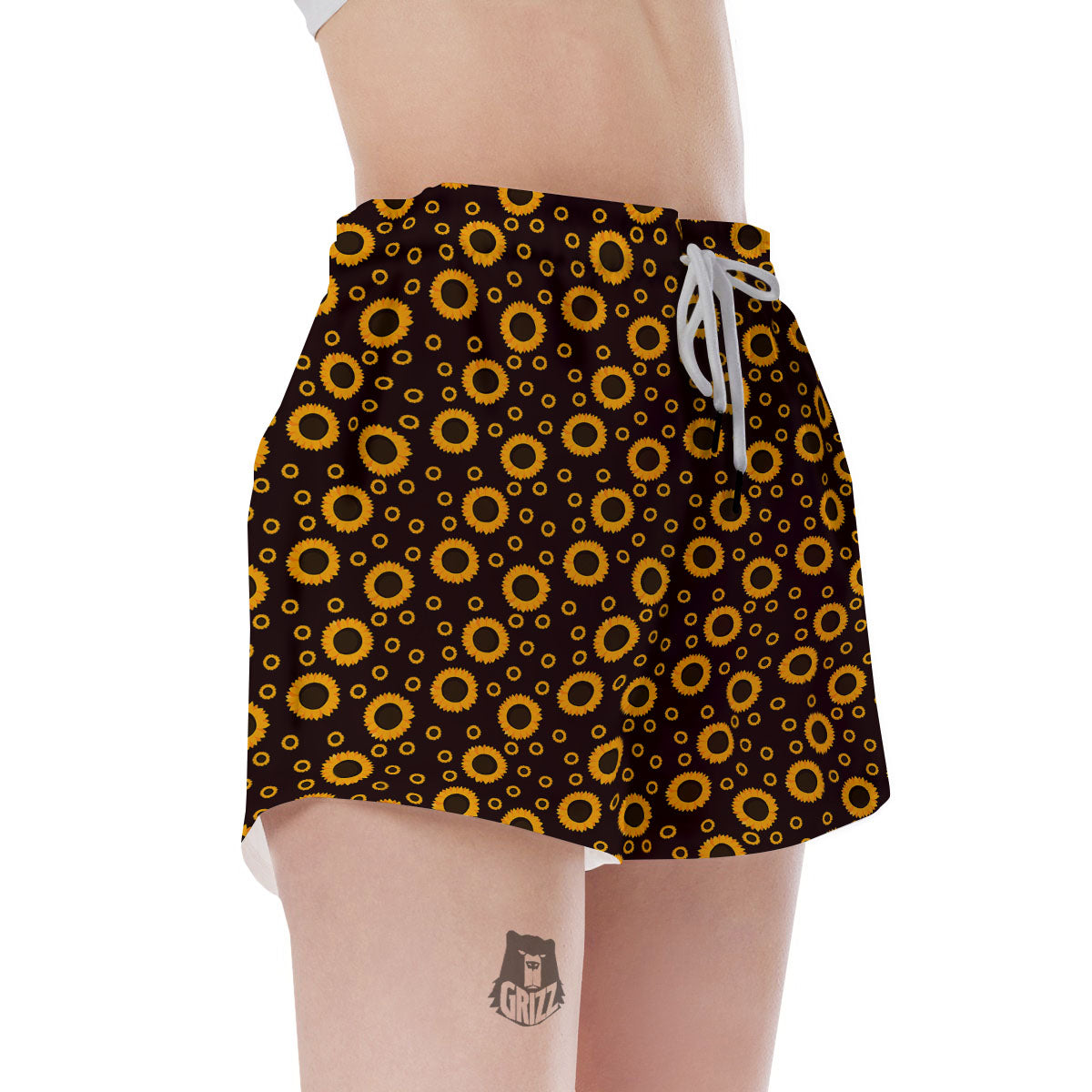 Sunflower Dark Print Pattern Women's Shorts-grizzshop