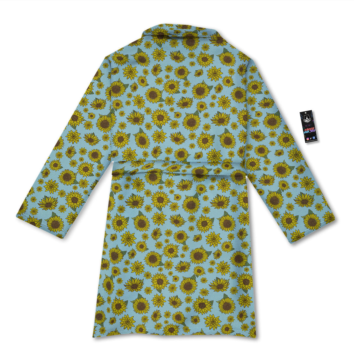 Sunflower Doodle Print Pattern Bathrobe-grizzshop