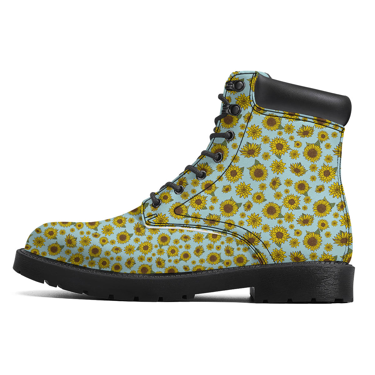 Sunflower Doodle Print Pattern Boots-grizzshop