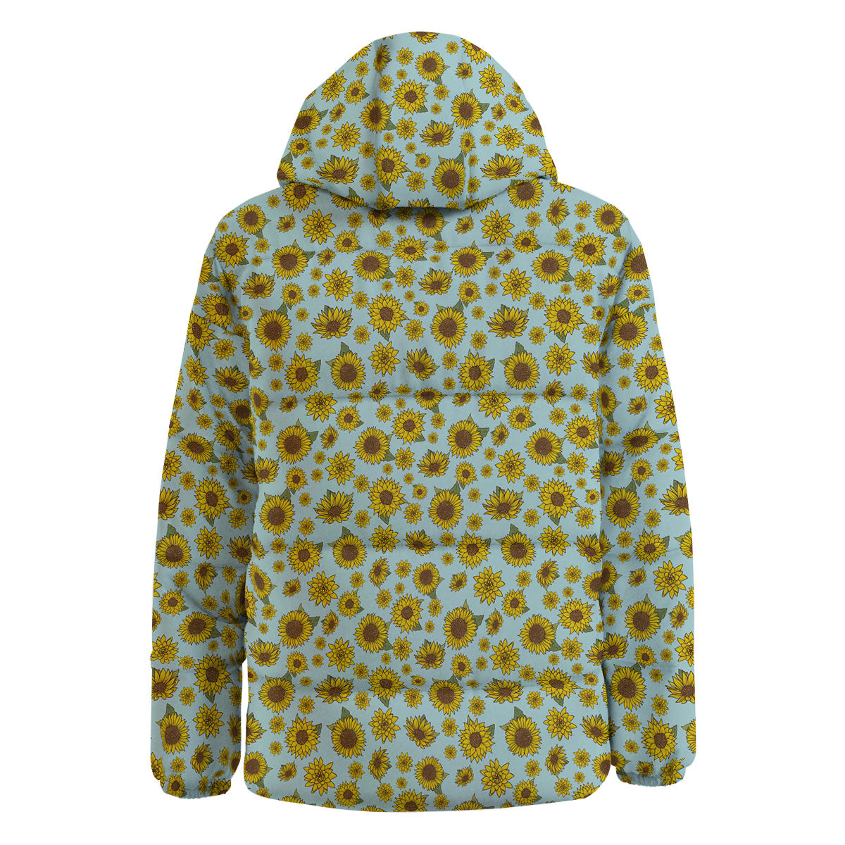 Sunflower Doodle Print Pattern Down Jacket-grizzshop
