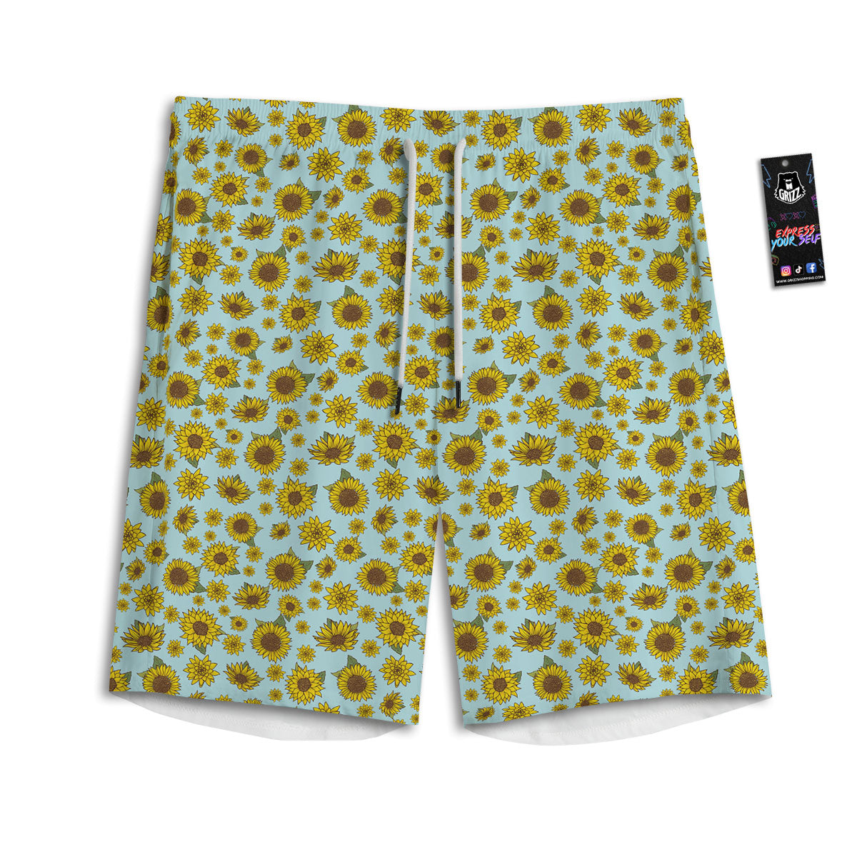 Tattersall Navy Print Pattern Men's Athletic Shorts