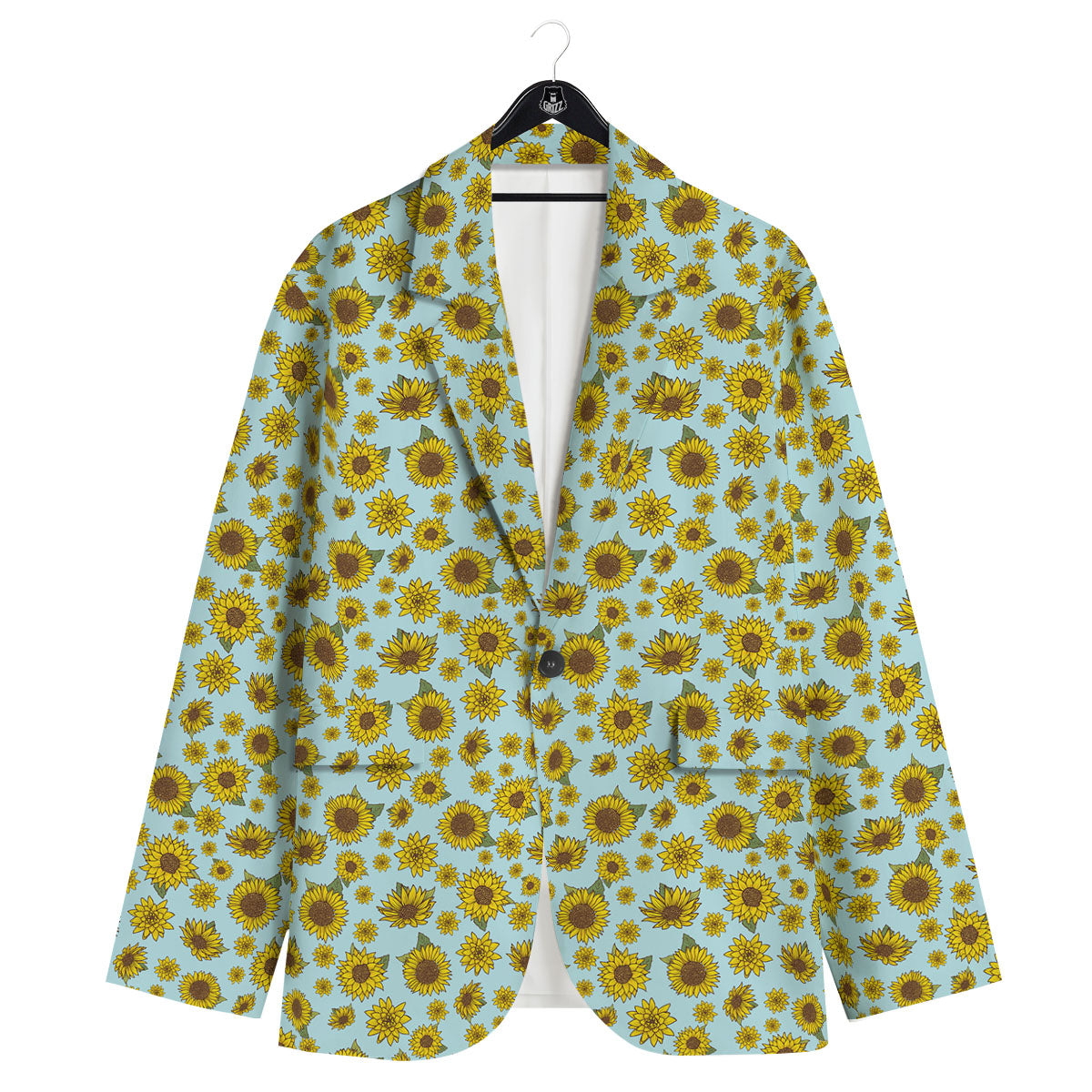 Sunflower Doodle Print Pattern Men's Sport Coat-grizzshop