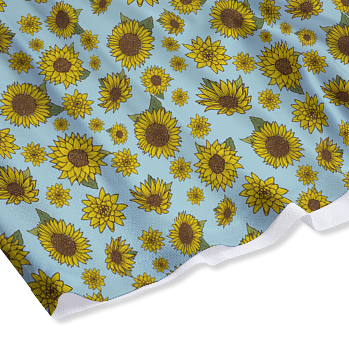 Sunflower Doodle Print Pattern Mesh Shorts
