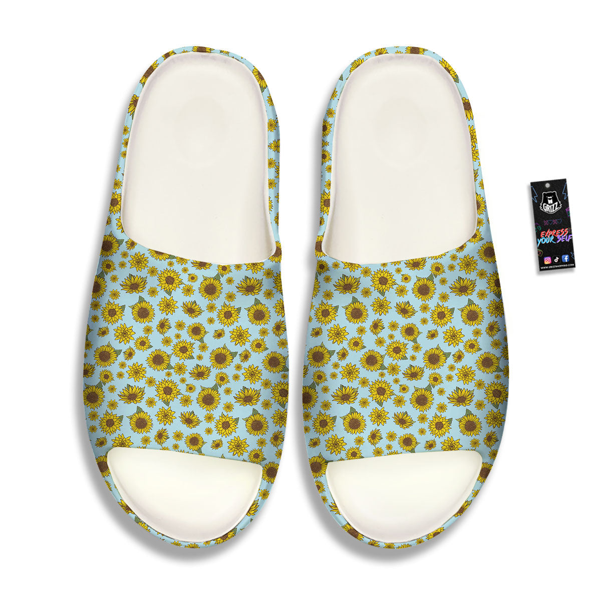 Sunflower Doodle Print Pattern Sandals-grizzshop