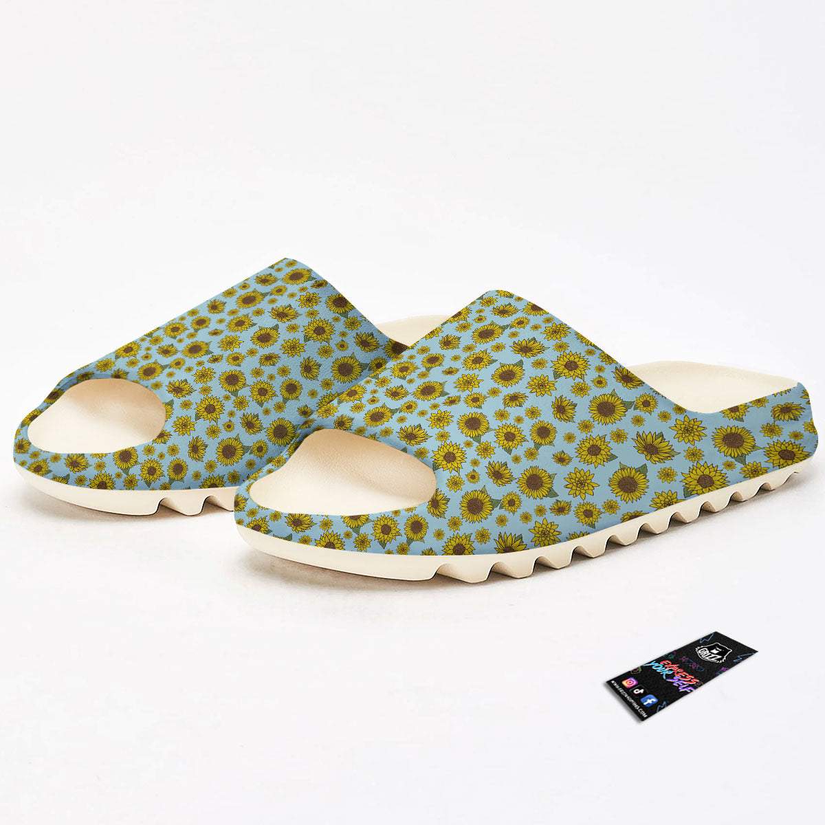 Sunflower Doodle Print Pattern Sandals-grizzshop