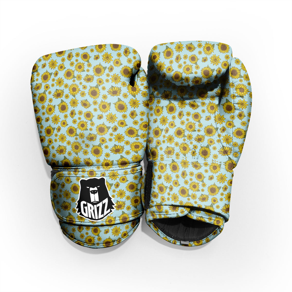 Sunflower Doodle Print Pattern Pro Boxing Glove