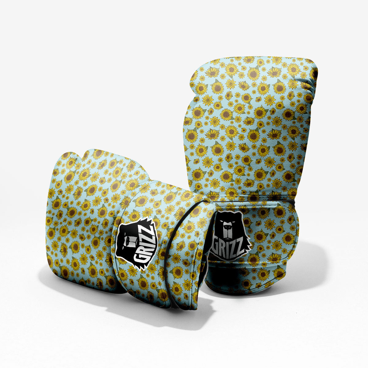 Sunflower Doodle Print Pattern Pro Boxing Glove