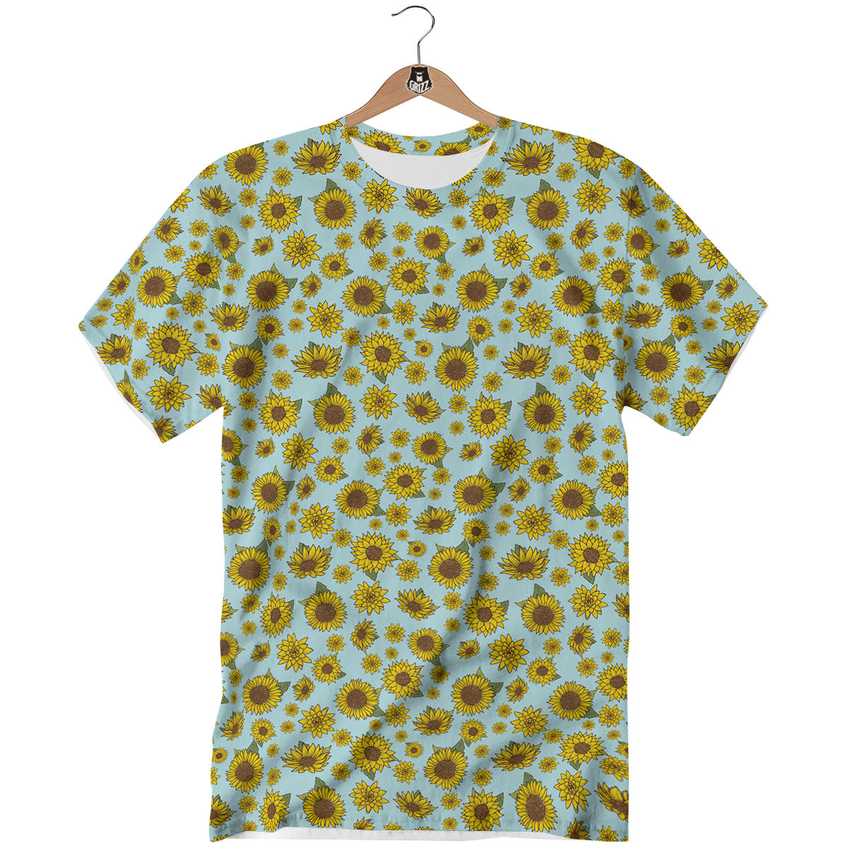 Sunflower Doodle Print Pattern T-Shirt-grizzshop