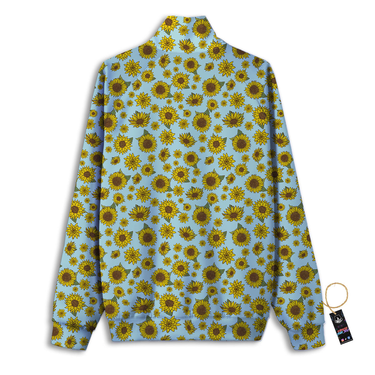 Sunflower Doodle Print Pattern Track Jacket-grizzshop