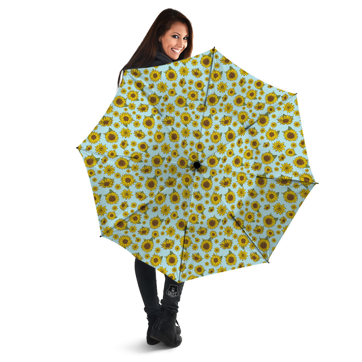 Sunflower Doodle Print Pattern Umbrella-grizzshop