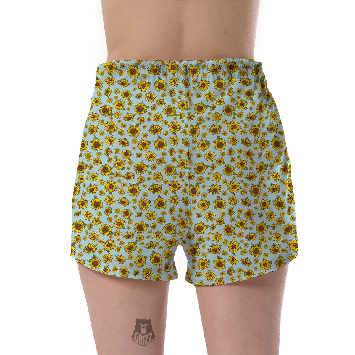 Sunflower Doodle Print Pattern Women's Shorts-grizzshop