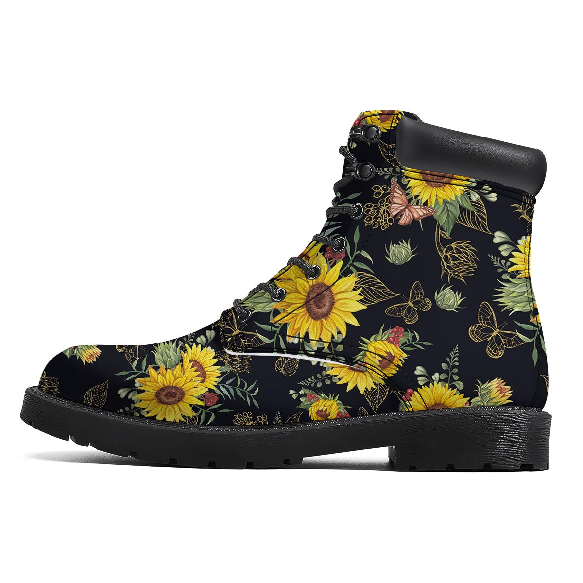 Sunflower Field Print Pattern Boots-grizzshop