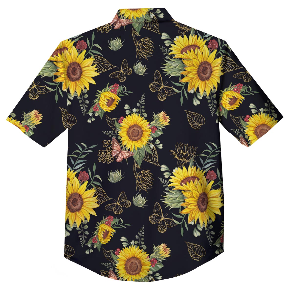 Sunflower Field Print Pattern Button Up Shirt-grizzshop