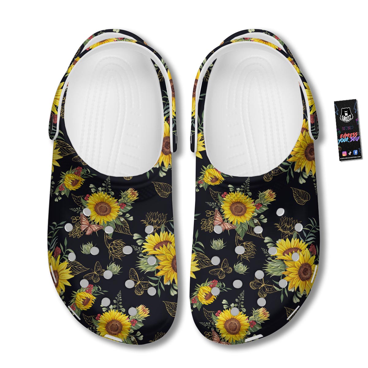 Sunflower Field Print Pattern Clog-grizzshop