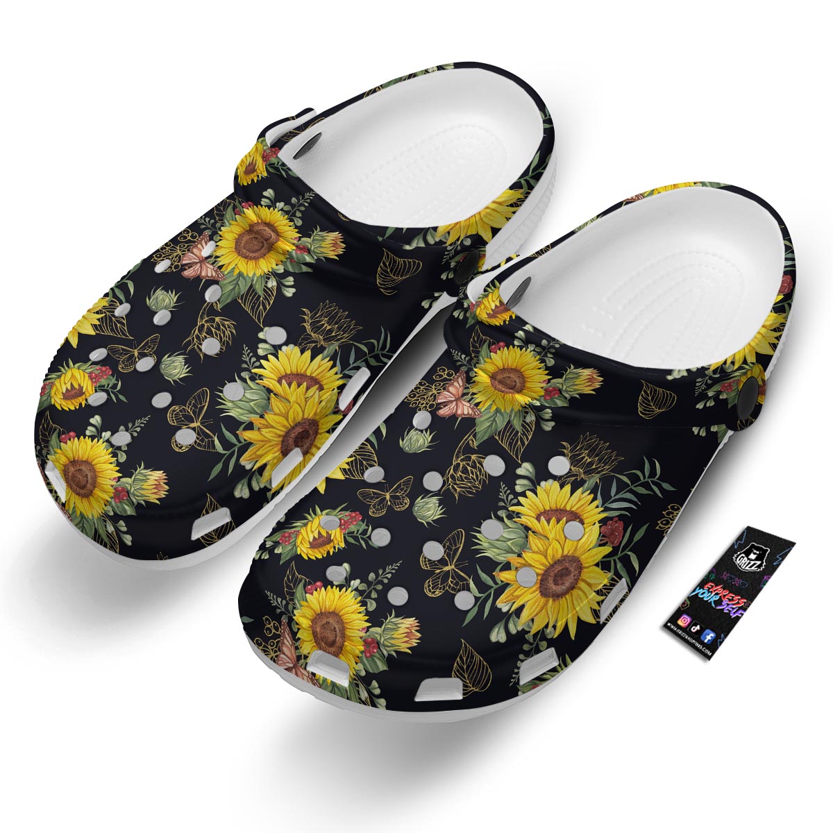 Sunflower Field Print Pattern Clog-grizzshop