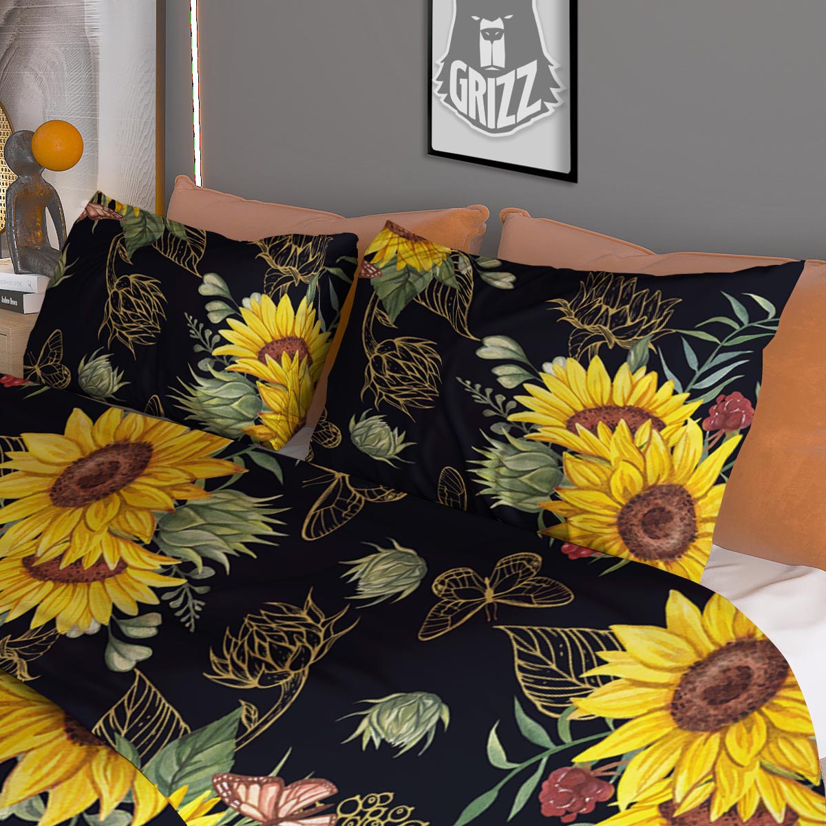 Sunflower Field Print Pattern Duvet Cover Bedding Set
