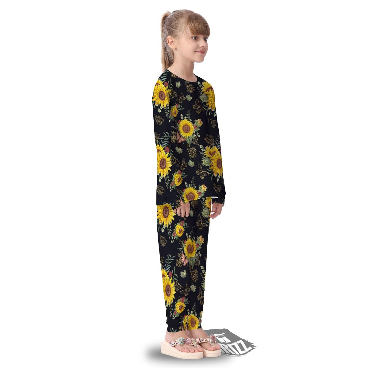 Sunflower Field Print Pattern Kid's Pajamas-grizzshop