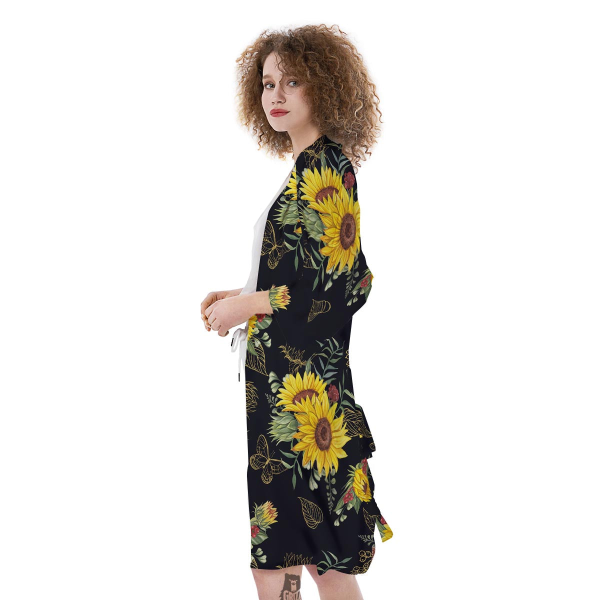 Sunflower Field Print Pattern Kimono-grizzshop