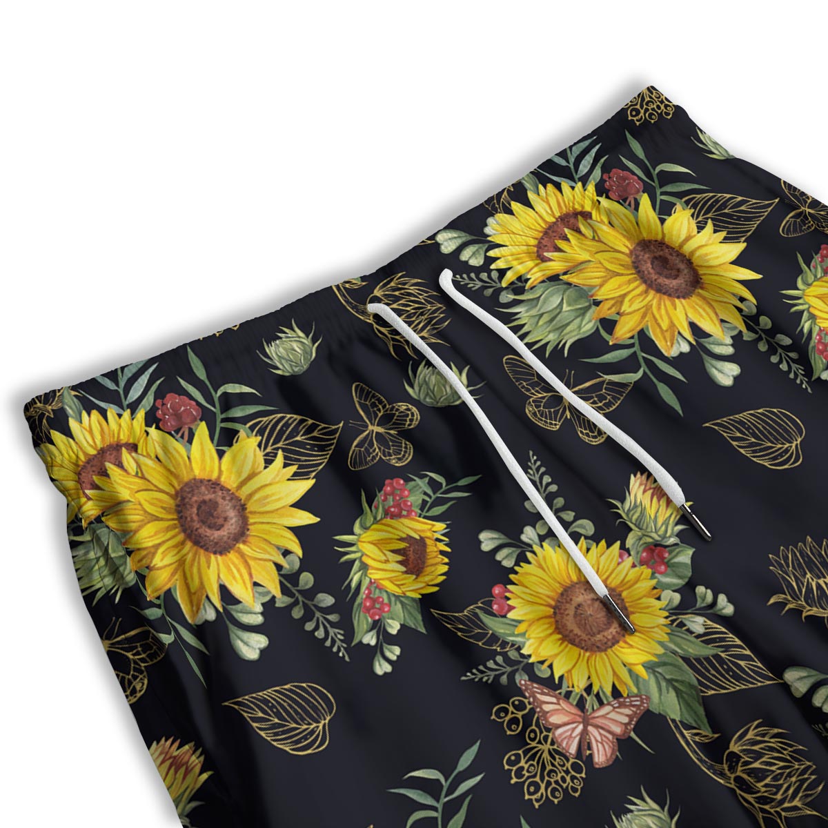 Sunflower Field Print Pattern Men's Athletic Shorts