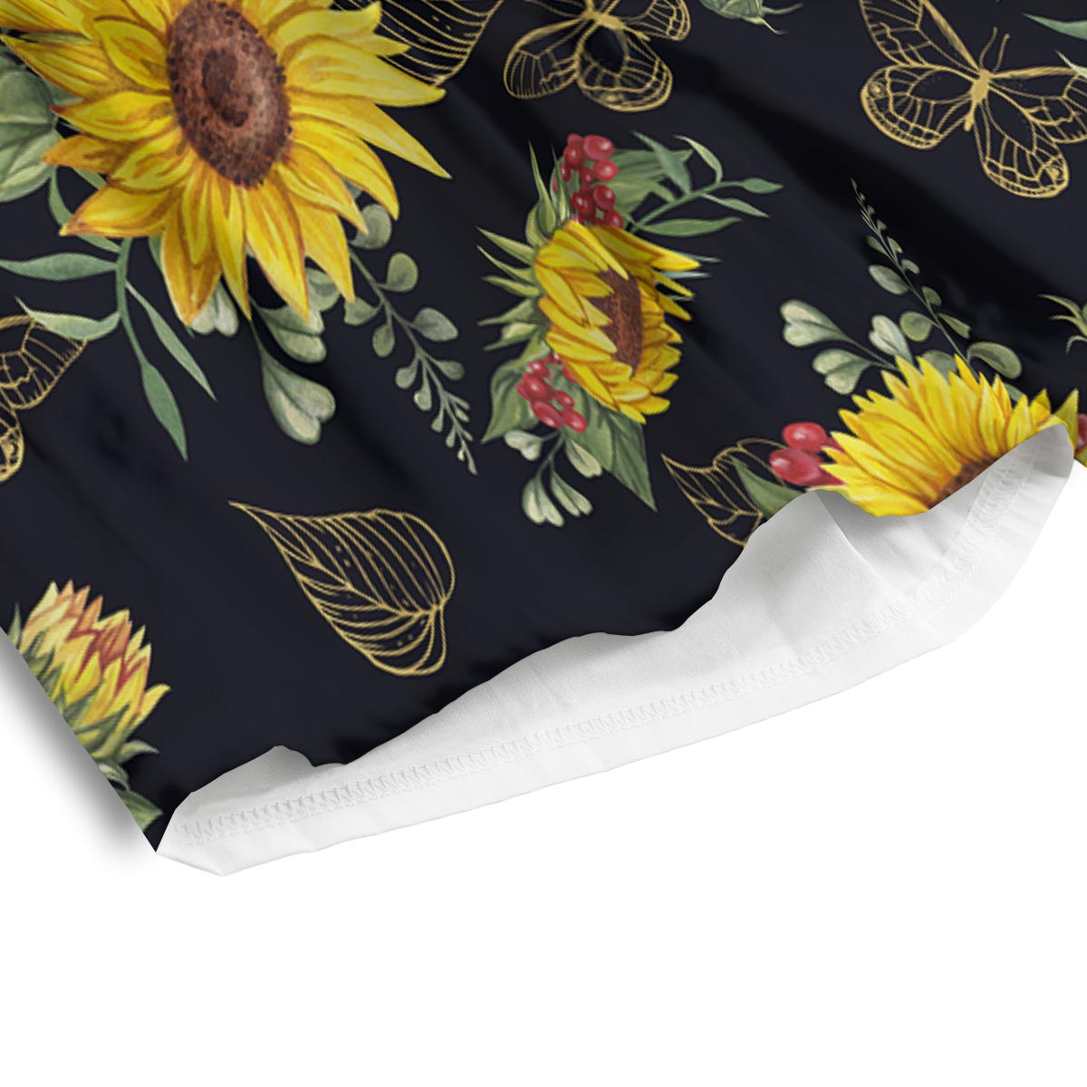 Sunflower Field Print Pattern Men's Athletic Shorts