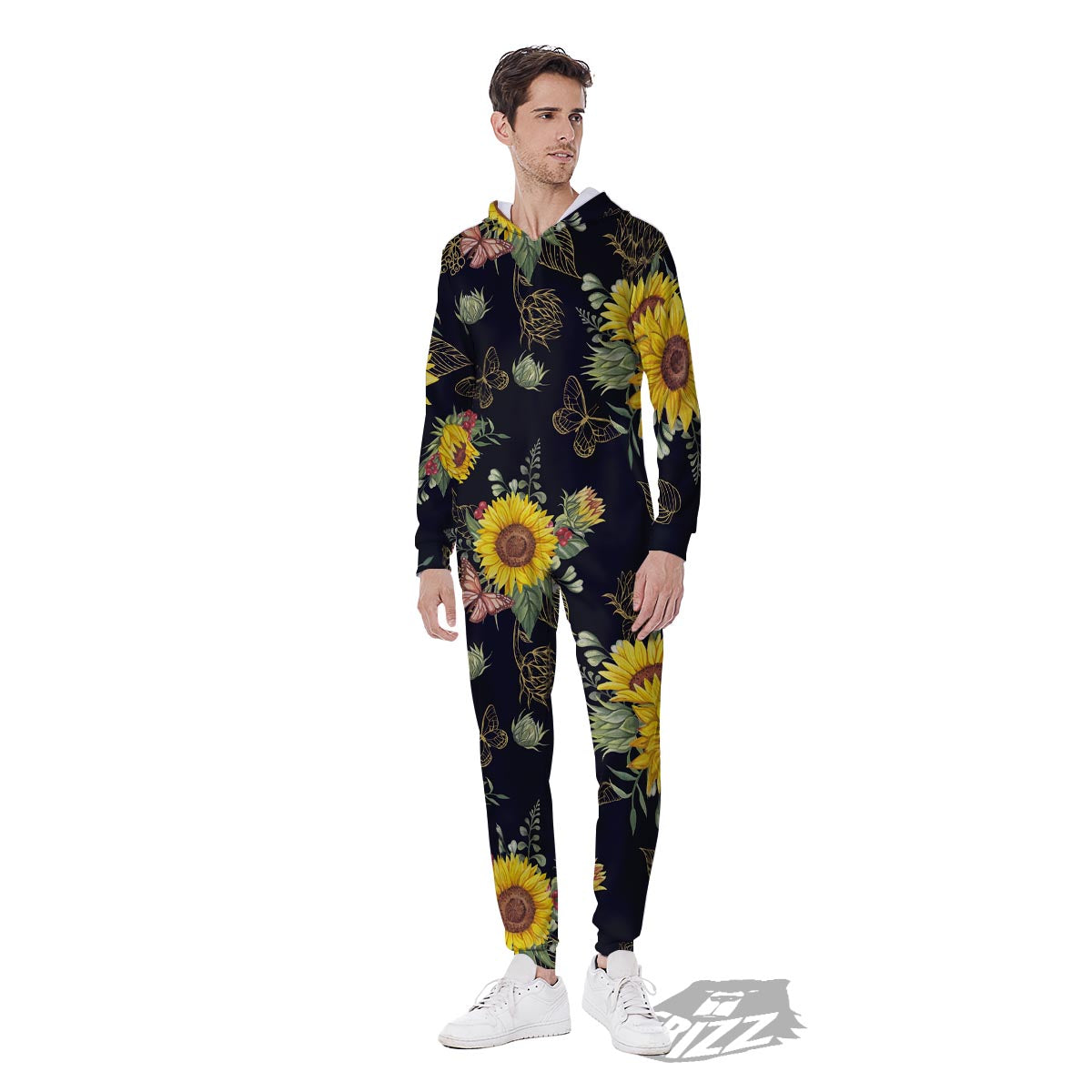 Sunflower Field Print Pattern Men's Jumpsuit-grizzshop