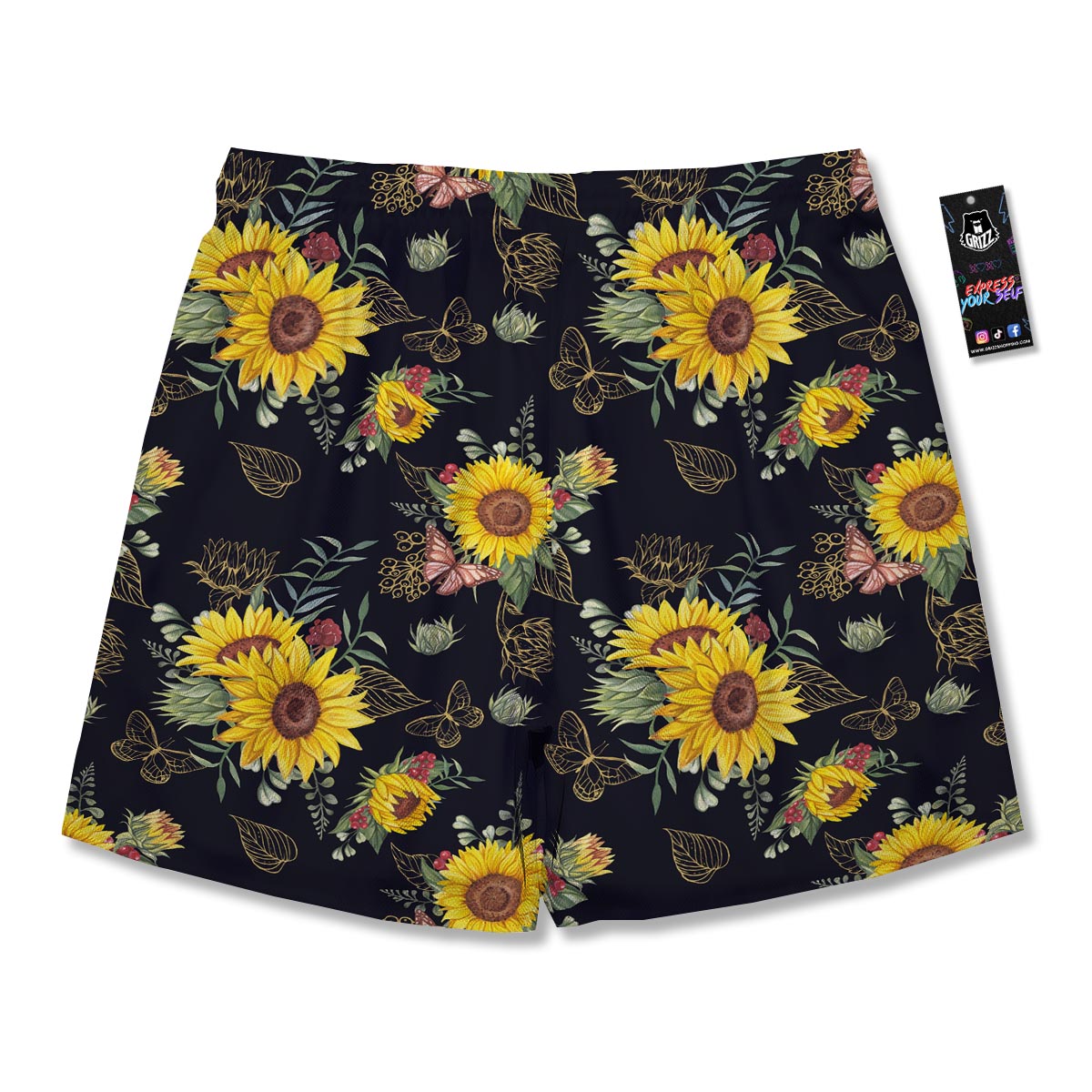 Sunflower Field Print Pattern Men's Running Shorts-grizzshop
