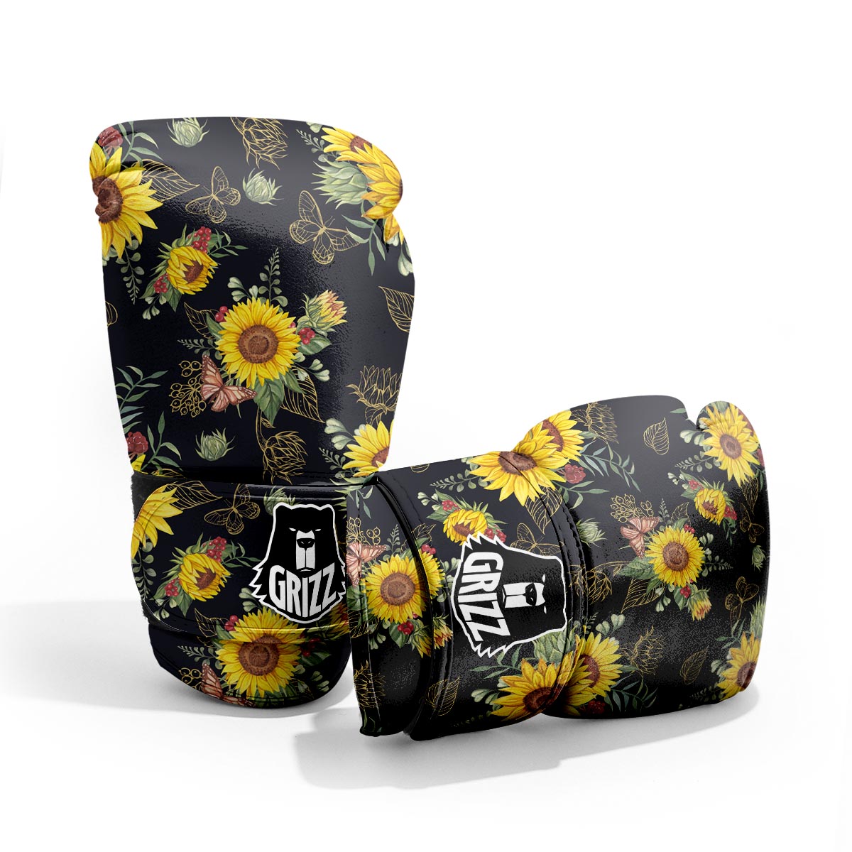 Sunflower Field Print Pattern Pro Boxing Glove